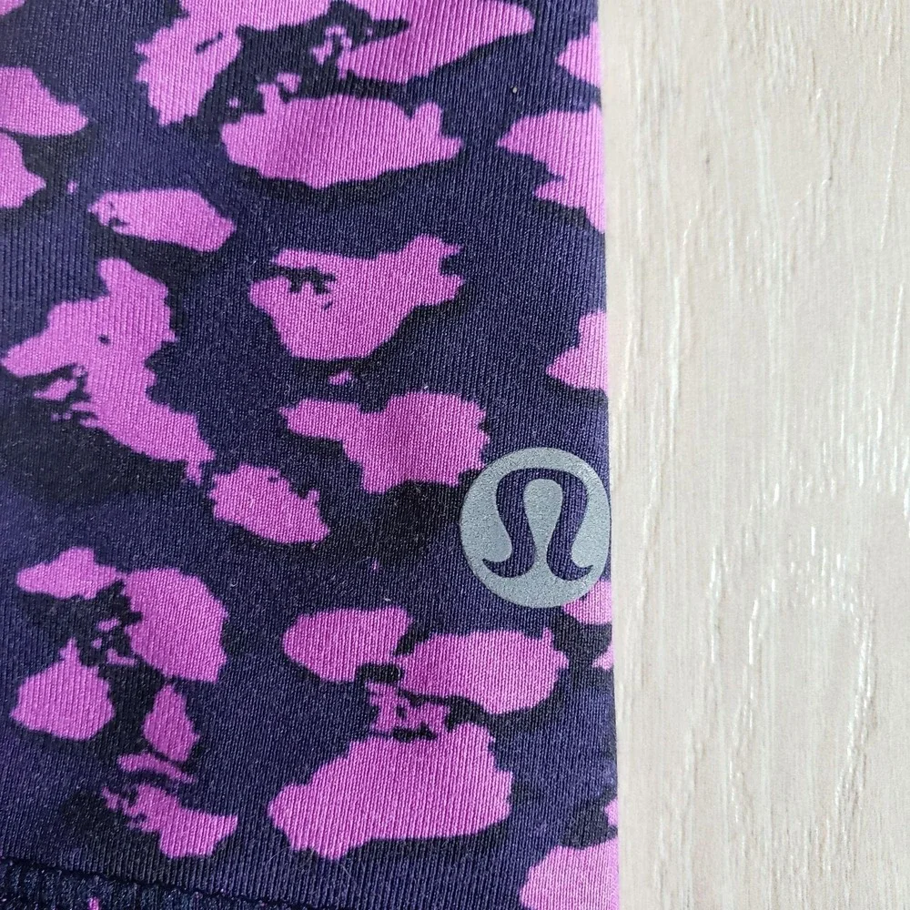 Lululemon What The Sport 2Pc Set Womens 4 Black Cheetah Print Short Bra W7B61S